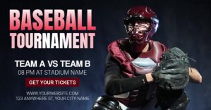Black Maximalist Baseball Facebook Shared Image template