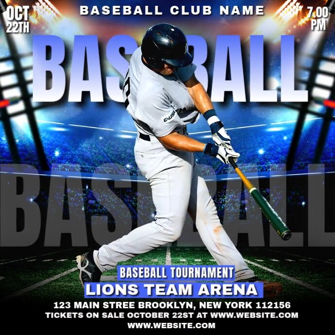 Copy of Black Maximalist Baseball Flyer Instagram Post | PosterMyWall