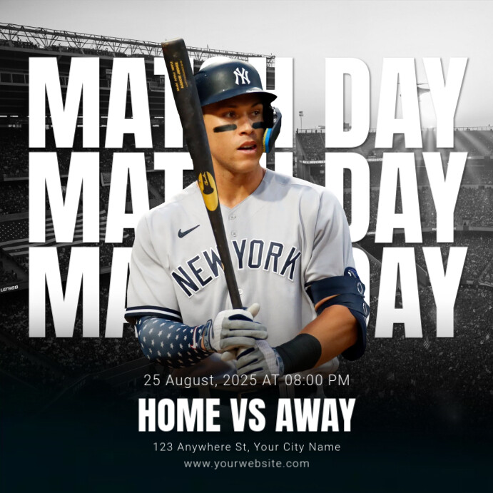 Copy of Black Maximalist Baseball Matchday Instagram Post | PosterMyWall