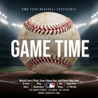 Black Maximalist Baseball Sports Bar Flyer Te Publicación de Instagram template