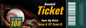 Black Maximalist Baseball Ticket Twitter Banner Nagłówek na Twittera template