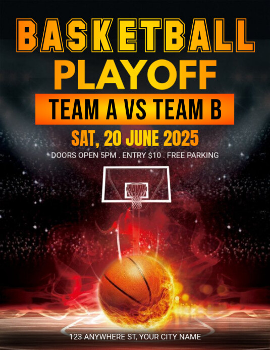 Black Maximalist Basketball Flyer (us Letter) 传单(美国信函) template