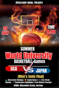 Black Maximalist Basketball Flyer Pinterest Graphic template