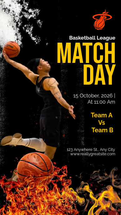 Black Maximalist Basketball Game Day  Instagram Story Indaba yaku-Instagram template