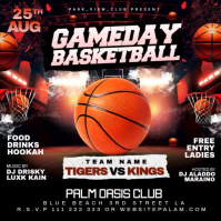 Black Basketball Game Day Publicação no Instagram Template