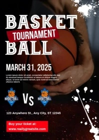 Black Maximalist Basketball Madness A3 template