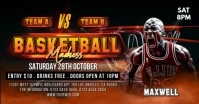 Black Maximalist Basketball Madness Facebook Event Cover Facebook-evenementomslag template