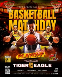 Black Maximalist Basketball Madness Flyer Instagram Portrait template