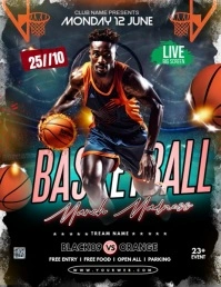 Black Maximalist Basketball Madness Poster Flyer (us Letter) template