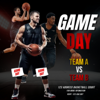Black Maximalist Basketball Matchup Instagram Post Instagram-opslag template