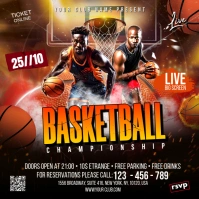 Black Maximalist Basketball Poster Instagram Post template