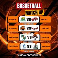 Black Maximalist Basketball Schedule Instagram Post template
