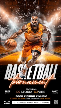 Black Maximalist Basketball Tournament Instagram Story template