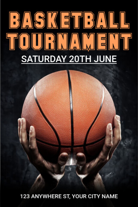 Black Maximalist Basketball Tournament Poster Plakkaat template