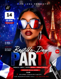 Black Maximalist Bastille Day Party Flyer Video ใบปลิว (US Letter) template