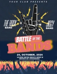 Black Maximalist Battle Of The Band Flyer (us Letter) template