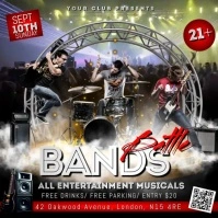 Black Maximalist Battle Of The Bands Flyer  Square (1:1) template
