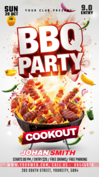 Black Maximalist Bbq Cookout Party Facebook Story template