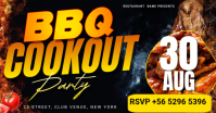 Black Maximalist BBQ Cookout Party Facebook Shared Image template