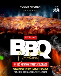 Black Maximalist Bbq Cookout Party  Instagram Portrait template