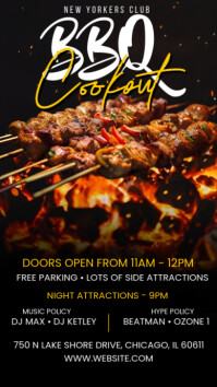 Black Maximalist Bbq Cookout Party  Instagram Story template