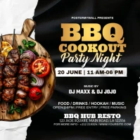 Black Maximalist Bbq Cookout Party  Instagram Post template