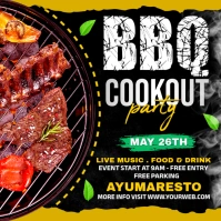 Black Maximalist Bbq Flyer Instagram Post template