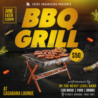 Black Maximalist Bbq Grill  Instagram Post template