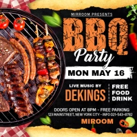 Black Maximalist Bbq Party Flyer Instagram Post template