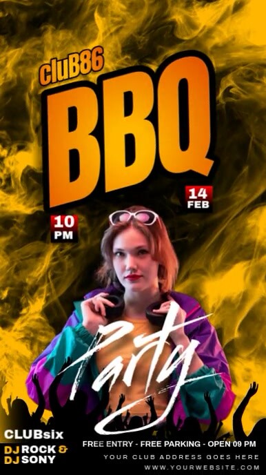 Black Maximalist Bbq Party Instagram Story Instagram-verhaal template