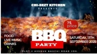 Black Maximalist Bbq Party Video Poster Youtube Channel Cover Photo template