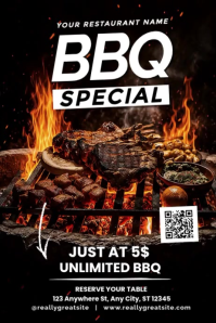 Black Maximalist BBQ Special Poster Video template