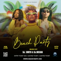 Black Maximalist Beach Party Instagram Post template