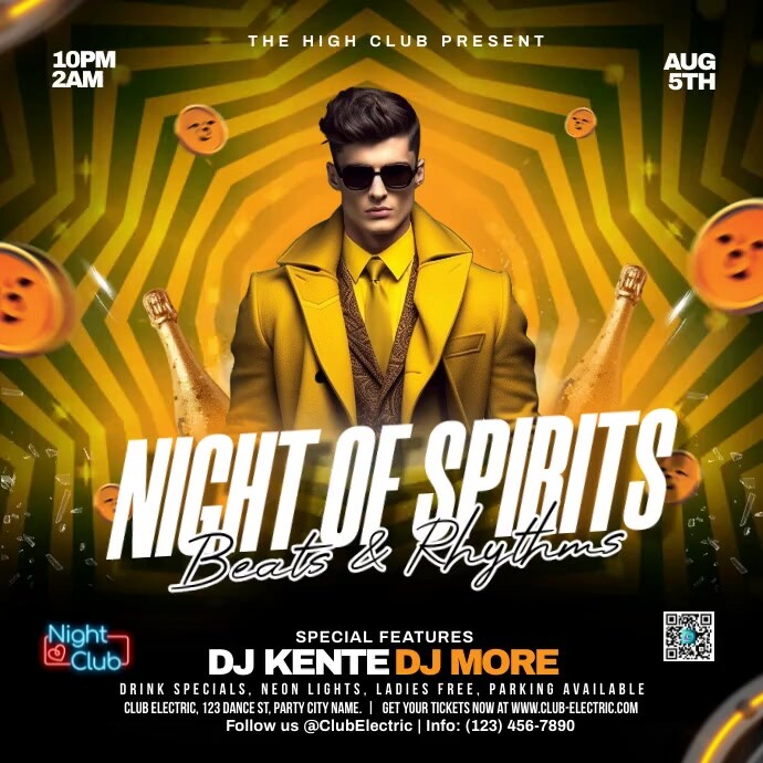 Black Maximalist Beats & Rhythms Party Square template