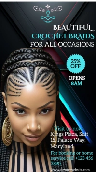 Black Maximalist Beautiful Crochet Braids  Di Affichage numérique (9:16) template