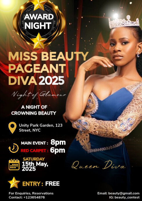 Black Maximalist Beauty Pageant Award Ceremony A5 template