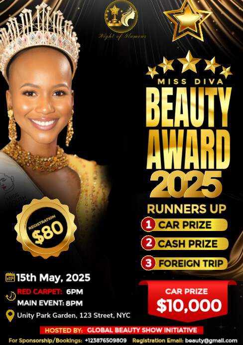 Poster For Pageant Copy of Black Maximalist Beauty Pageant Award Ceremony A5 | PosterMyWall