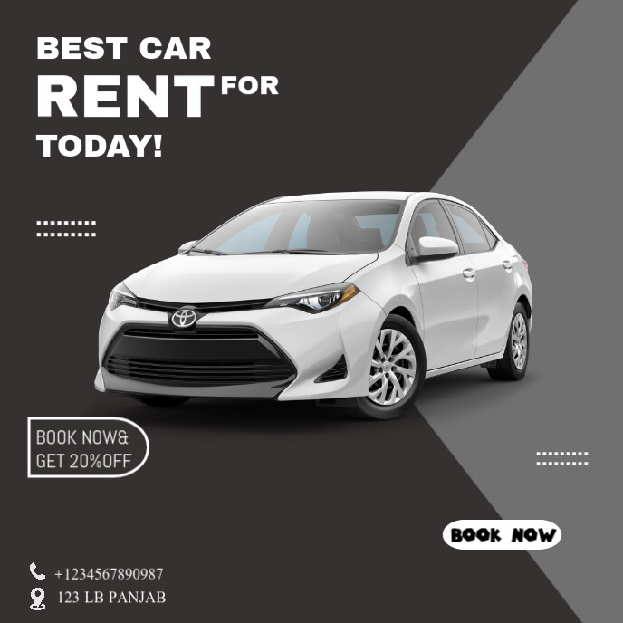 Black Maximalist Best Car For Rent Album Cover Template | PosterMyWall