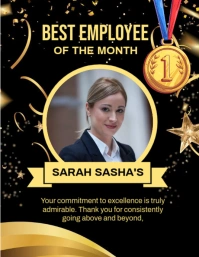 Black Maximalist Best Employee Of The Month Template Flyer (us Letter)