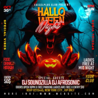 Black Maximalist Best Halloween Party Flyer Design Instagram Post Wpis na Instagrama template