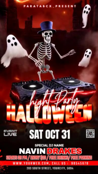Black Maximalist Best Halloween Party Flyer Design Instagram Story template