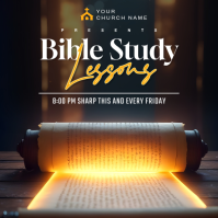 Black Maximalist Bible Study Flyer Square (1:1) template