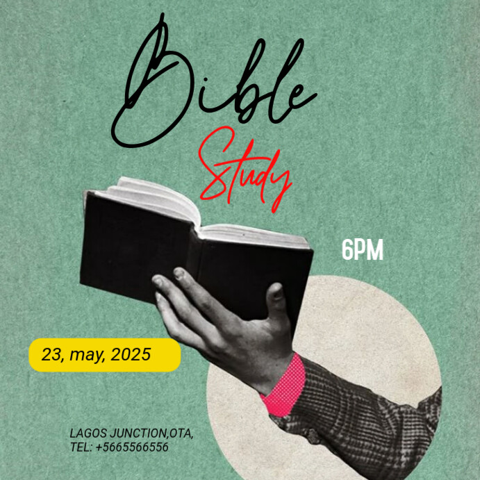Black Maximalist Bible Study Poster Instagram Post Template | PosterMyWall