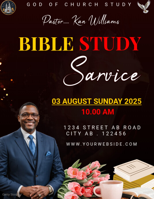 Black Maximalist Bible Study Sarvice Flyer (us Letter) Template ...