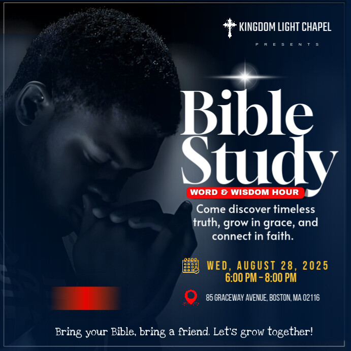 Black Maximalist Bible Study Square (1:1) template