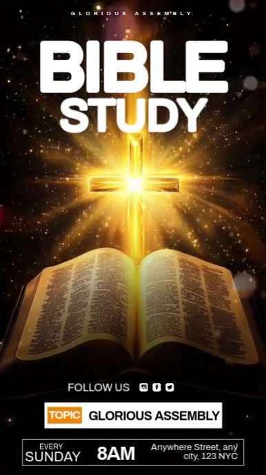 Black Maximalist Bible Study Video Template  Digital Display (9:16)