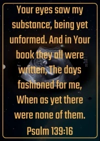 Black Maximalist Bible Verse Psalm 139:16 A3 template