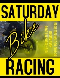 Black Maximalist Bike Racing Flyer (us Letter) template