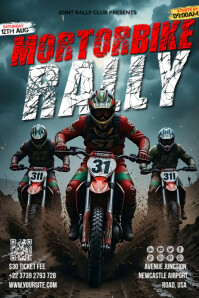 Black Maximalist Bike Rally Poster Poster template