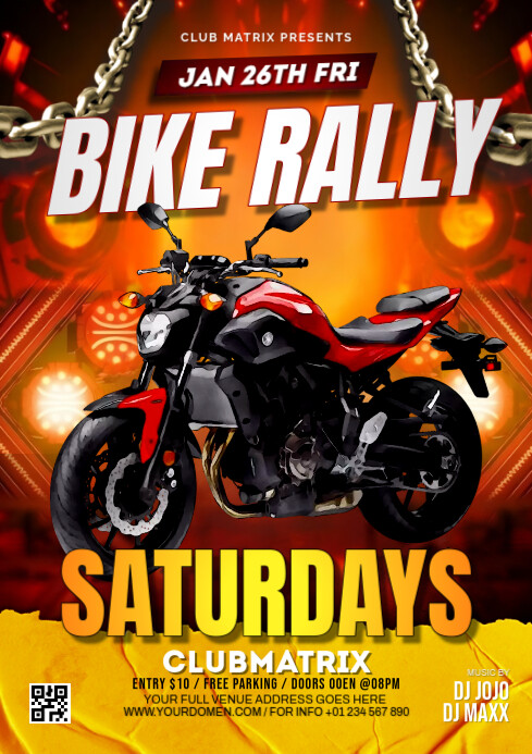Black Maximalist Bike Rally Saturdays  A4 template